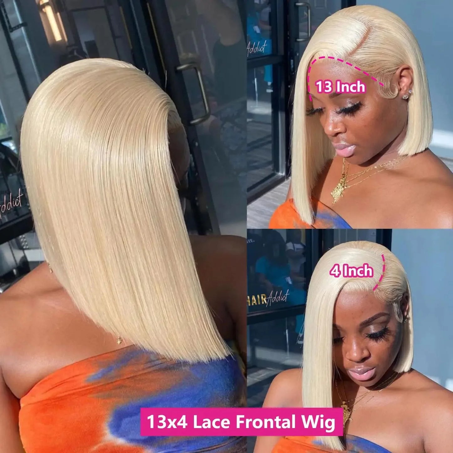 Blonde Straight Bob Wig | HD Lace Front | 100% Human Hair