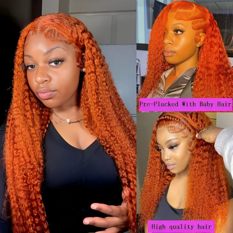 Ginger Deep Wave Wig |  HD Lace Front | Pre-Plucked Brazilian Human Hair