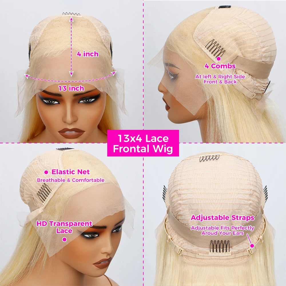 Blonde Straight Bob Wig | HD Lace Front | 100% Human Hair