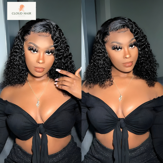 Short Curly Bob Wig | Lace Front | Brazilian Human Hair