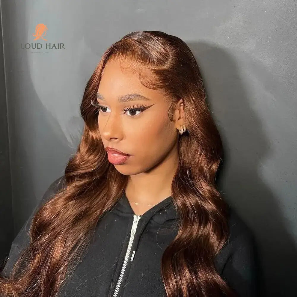 Chocolate Brown Body Wave Wig | HD Lace Front | Brazilian Human Hair